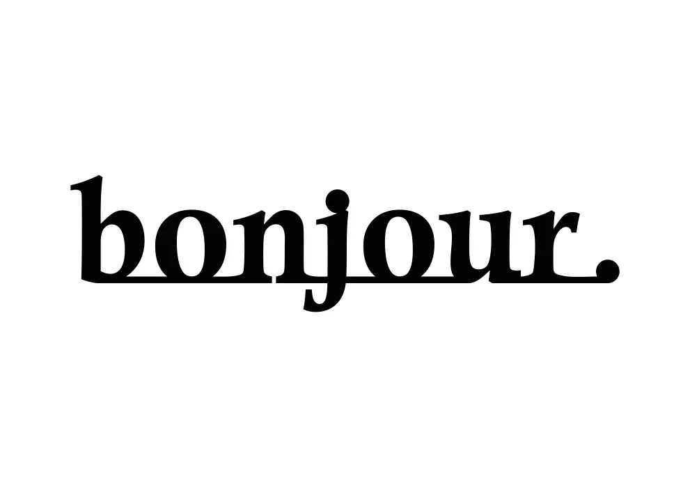 Inscriptie metal Bonjour - limba franceza
