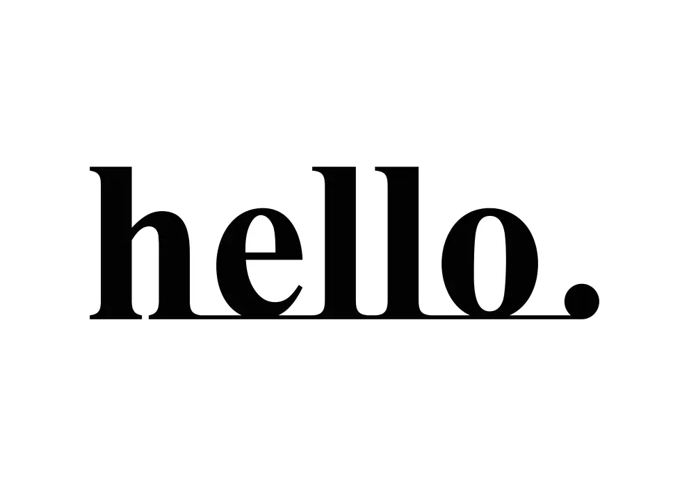 Inscriptie metal Hello - limba engleza