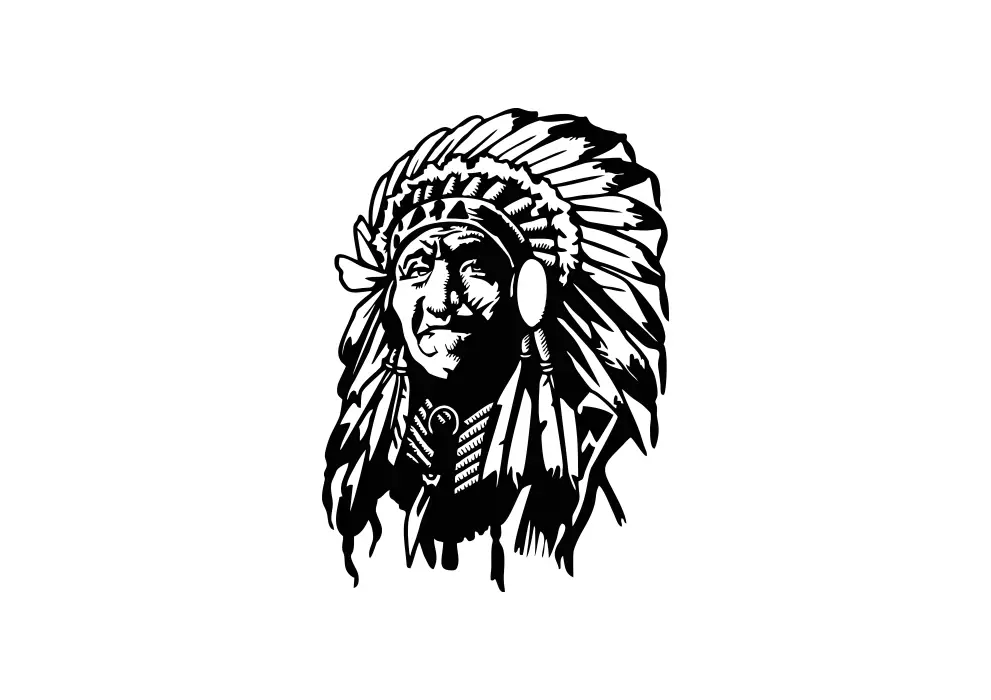 Decoratiune perete metal sef de trib Sioux